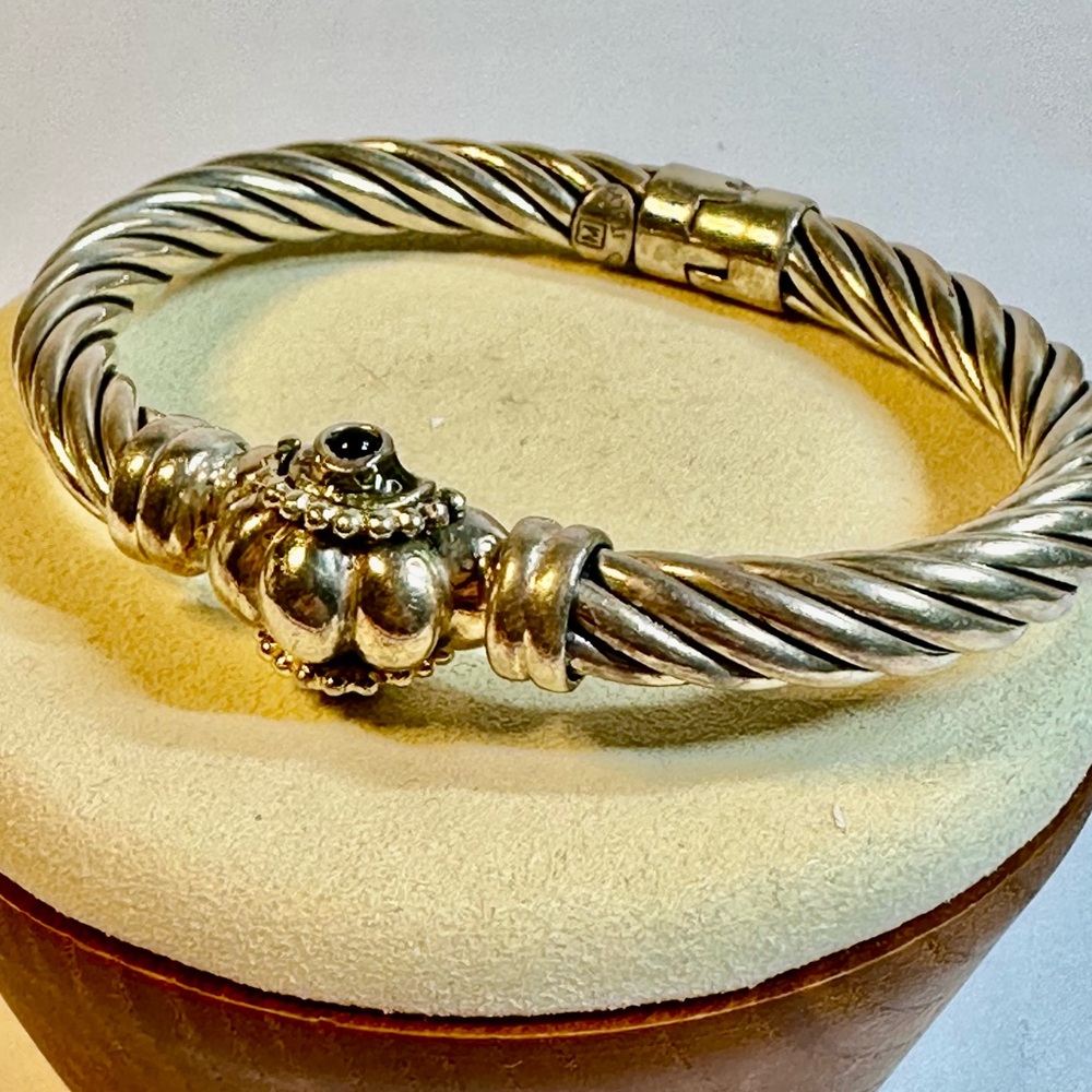 Flli Menegatti 925 Sterling Silver Bangle Bracelet 6.5” Lot#672